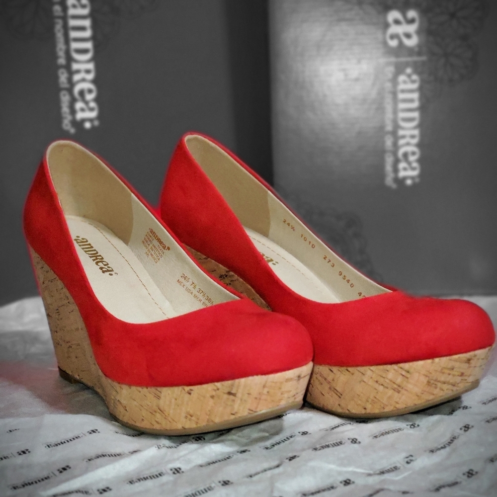 Andrea wedges red shoes